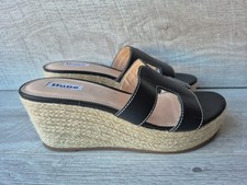 Dune Kianni Wedge Heel Slider UK 7 EU 40 Black Leather