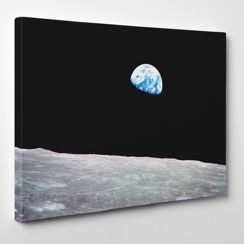 Earth rising framed canvas - -,