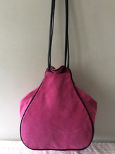 BILL AMBERG real suede ladies pink and black underarm shoulder bag 