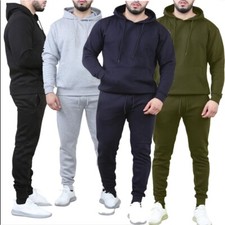 Mens Tracksuit Set Fleece Hoodie Top Bottoms Jogging Joggers Gym Pullover