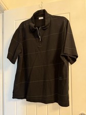 Burberry Men’s Polo Shirt XXXL Black With Green Stripes