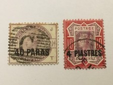 old stamps  BRITISH LEVANT  x  2