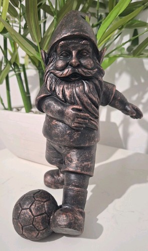 Garden gnome football - garden, bronzed