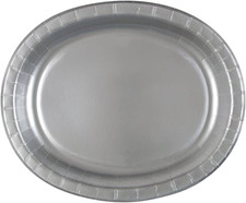 Silver Solid Oval Paper Plates