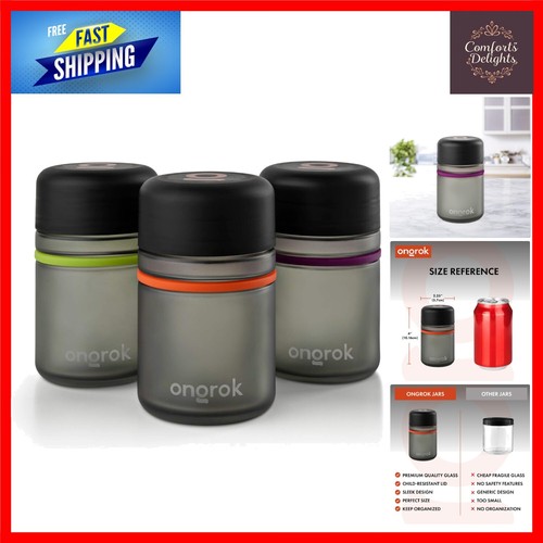 Safe pack glass storage jars - 3-pack,