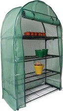 4 Tier Wide Greenhouse With Frame And Cover The Garden, Roll Up Zip Panel Door