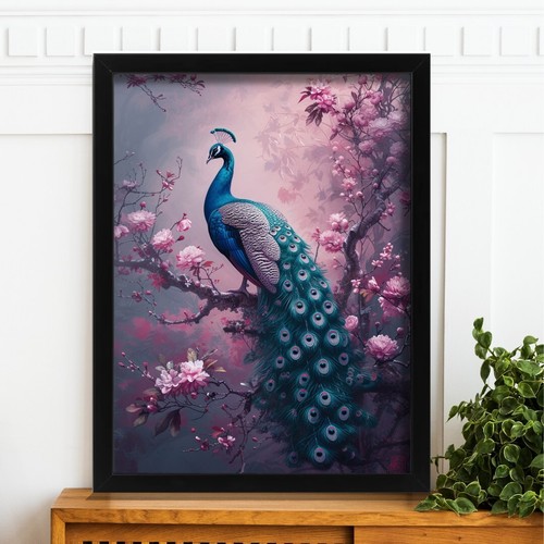 Peacock wall art cherry - art,
