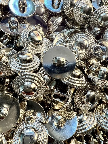 Silver round buttons 17mm - buttons,