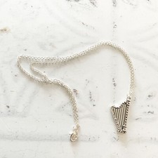 Harp Music Irish Gaelic Celtic Necklace 24"