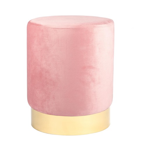 Round velvet pouffe bedroom - velvet,