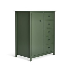 Brooklyn 1 Door 5 Drawer Short Wardrobe - Sage Green | Short wardrobe