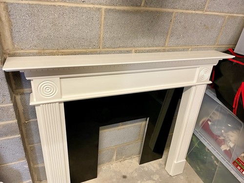 White fireplace surround - fireplace, with