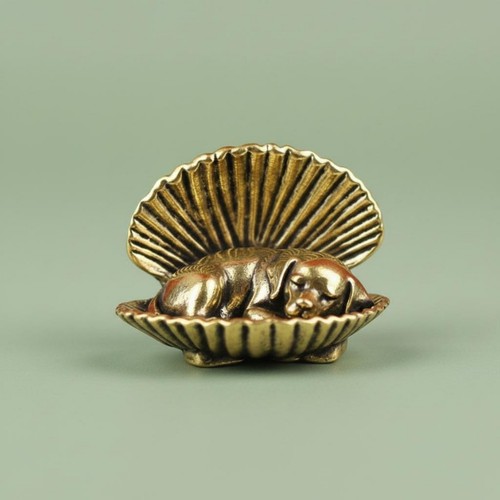 Brass dog shell - brass,