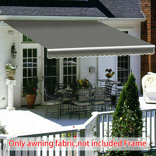 Grey retractable awning - grey-,