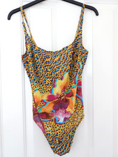 Solar Tan Through Vibrant Flowers Swimsuit Size 18 UK B Cup New