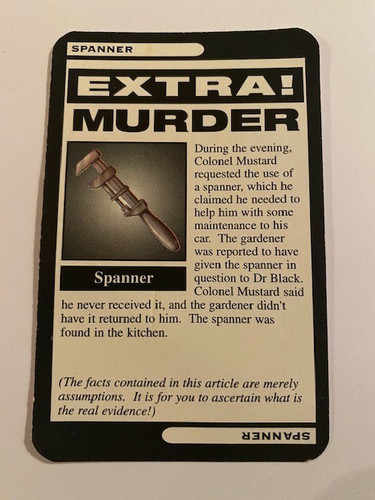 Cluedo 1996 spare replacement - cluedo, spare/replacement