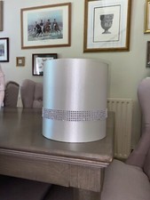 Silver Pendant Lightshade,Drum Shade,Diamante Stud,Faux Diamond,Kylie,Boudoir,