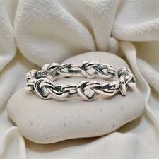 Silver Hearts Ring, Knotted