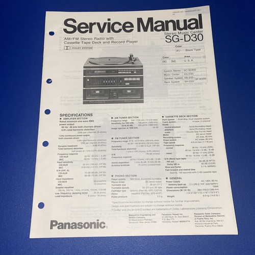 Panasonic service manual - panasonic,