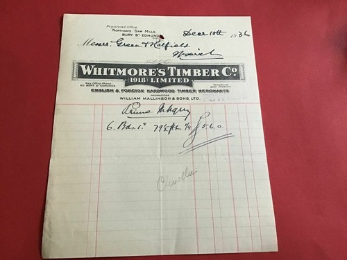 Whitmore timber 1936 - whitmore’s,