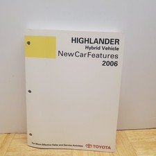 2006 Toyota Service Manual NCF282U Highlander Hybrid Vehicle New Car Features