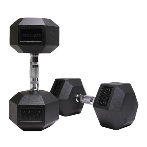 Hex dumbbells 20kg pair - hex,