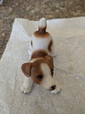 VINTAGE HHH JACK RUSSELL TERRIER POTTERY ORNAMENT DOG FIGURINE