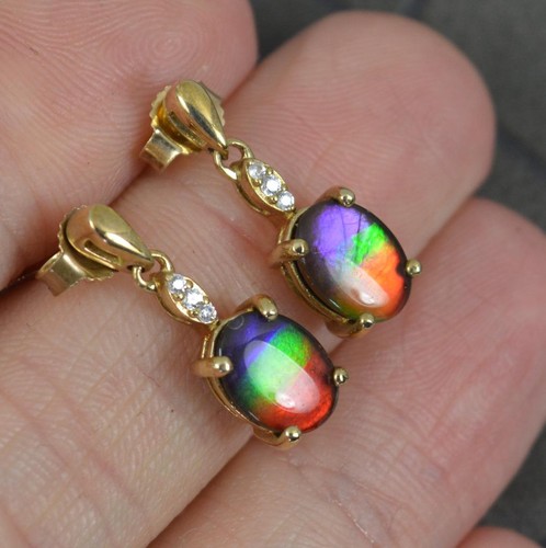 Colourful ammolite and 9ct - colourful,