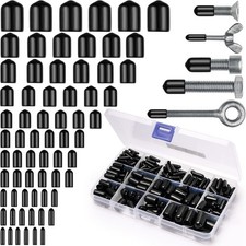 250pcs Round Rubber End Caps Black Vinyl Cover Screw Kit 2/3/4/5/6/7/8/9/10mm