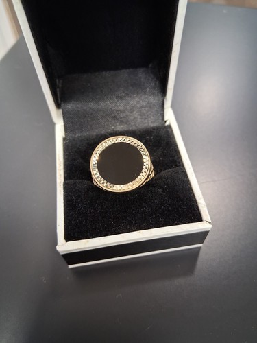 9ct gents onyx signet - gents,