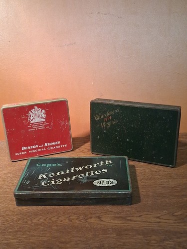 Vintage cigarette tins 3 - vintage,