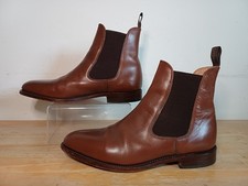 Loake Hickstead Men's Goodyear Welted Dark Tan Leather Chelsea Boots Size UK 8.5
