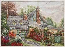 Anchor Maia Thomas Kinkade Sweetheart Cottage Completed Cross Stitch Picture