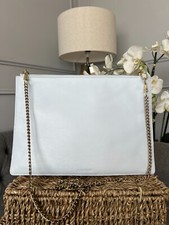 WHISTLES Shoulder / Clutch Bag - Blue Leather Chain Strap 