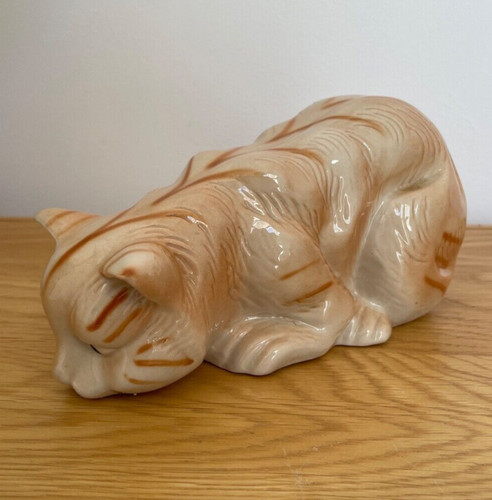 Vintage ceramic ginger cat - vintage,