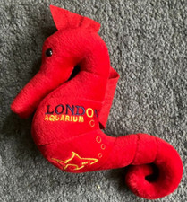 London Aquarium Red Seahorse Plush Cuddly Toy - Excellent Condition