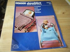Vintage Knitting & Crochet Pattern, Baby Pram Covers in Doublet DDK, Patons 5074