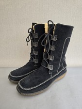 Timberland black suede boots moccasin sherpa lined women's winter boots UK 5.5
