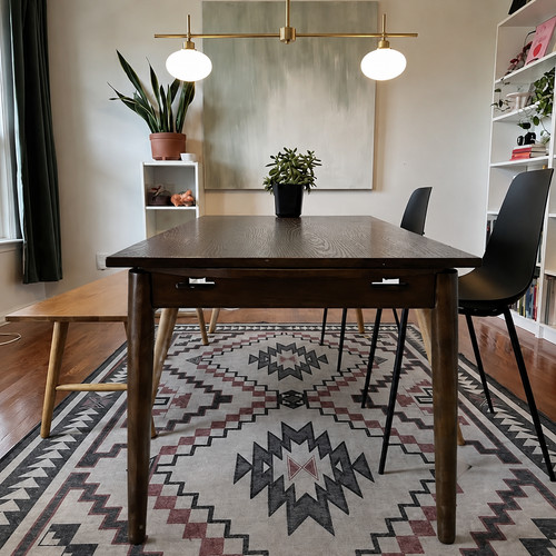 100 solid wood - wood, extendable