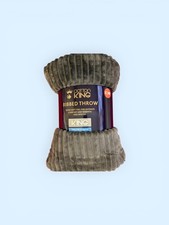 Ribbed Throw Blanket Faux Fur