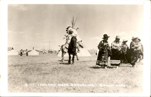 Rppc indians near browning - rppc,