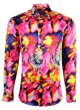 MENS PAISLEY BRIGHT PSYCHEDELIC PARTY CASUAL DRESS MOD 60s & 70s DISCO SHIRT 496