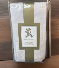 Rachel Ashwell 12 Christmas Dinner Fabric Napkins Gold Trees Sparkle New