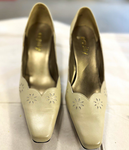 Faith ivory leather scallop - faith,