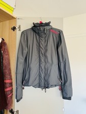 Superdry Women’s Windbreaker Jacket Grey Pink Multi Zip Coat XS Small Layers S