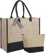 Invalidism Jute Beach Bag for