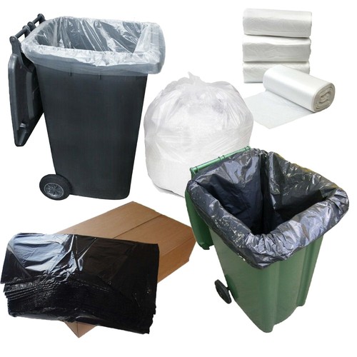 Clear black wheelie bin - bin, liners