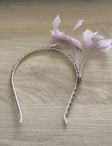 Pink grey feathered - grey, headband