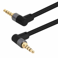 3.5mm AUX 4 Pole Angled Jack Male to Male TRRS Stereo Audio Cable 3m 