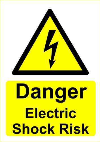 Danger electric shock risk - electric, --